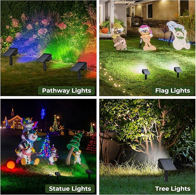 Kingsyard Solar Lights Outdoor Waterproof IP68, 47 LEDs 3 Lighting Modes USB & - Image 5