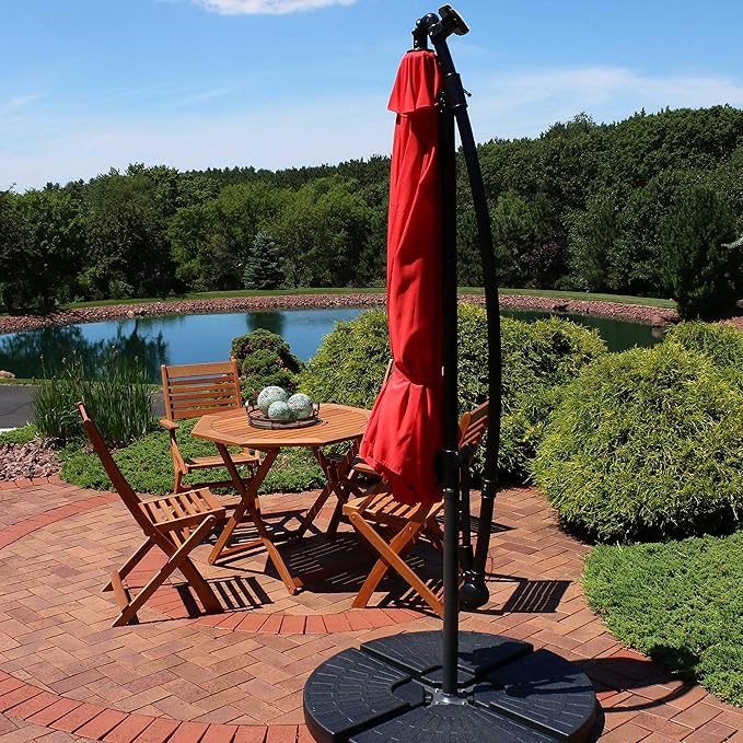 Sunnydaze 10' Solar Offset Patio Umbrella - Image 8
