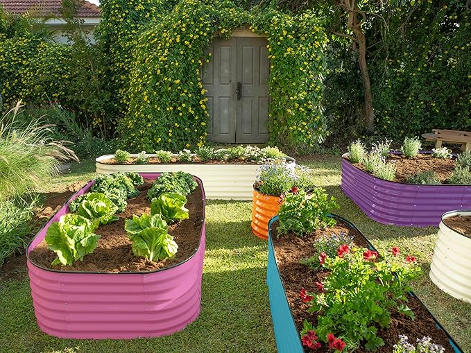 9-in-1 Galvanized Steel Raised Garden Bed // 8×2×1.5 ft Modular Planter - Image 3