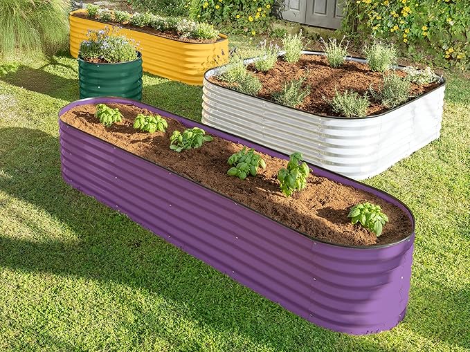 9-in-1 Galvanized Steel Raised Garden Bed // 8×2×1.5 ft Modular Planter - Image 3