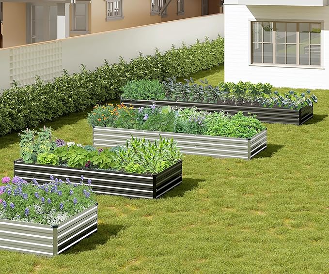 2PCS 10x3x1ft Galvanized Raised Garden Bed Kit, Galvanized Planter Raised - Image 7