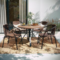 EMMA + OLIVER Set of 4 Modern Rattan Indoor/Outdoor Stack Chairs, Stacking by EMMAOLIVER