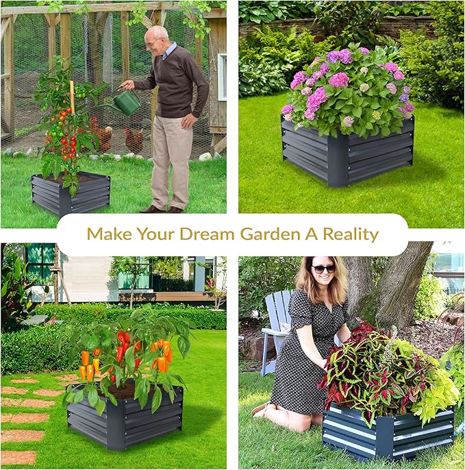Sunnydaze 11.75" H Raised Metal Garden Bed - Image 4