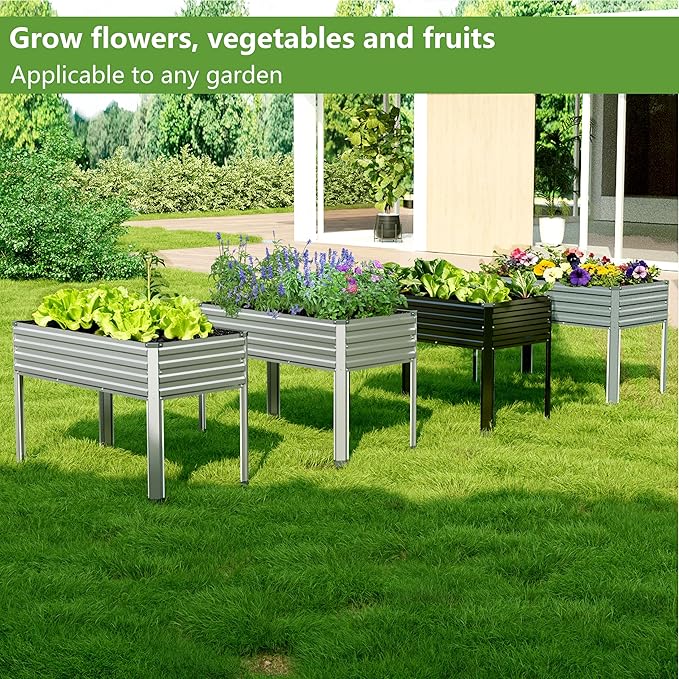 48×24×30in Galvanized Raised Garden Bed, Metal Elevated Planter Box - Image 7