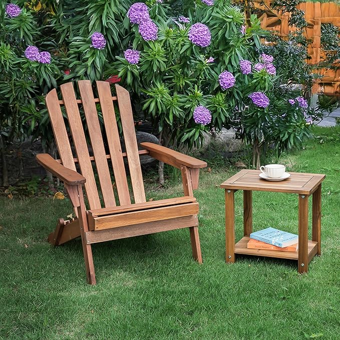 Double Adirondack Side Table, Weather-Resistant Rectangular End Table - Image 9