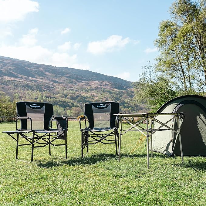 SUNNYFEEL Camping Directors Chair, Heavy Duty, Oversized Portable Folding Chair - Image 2