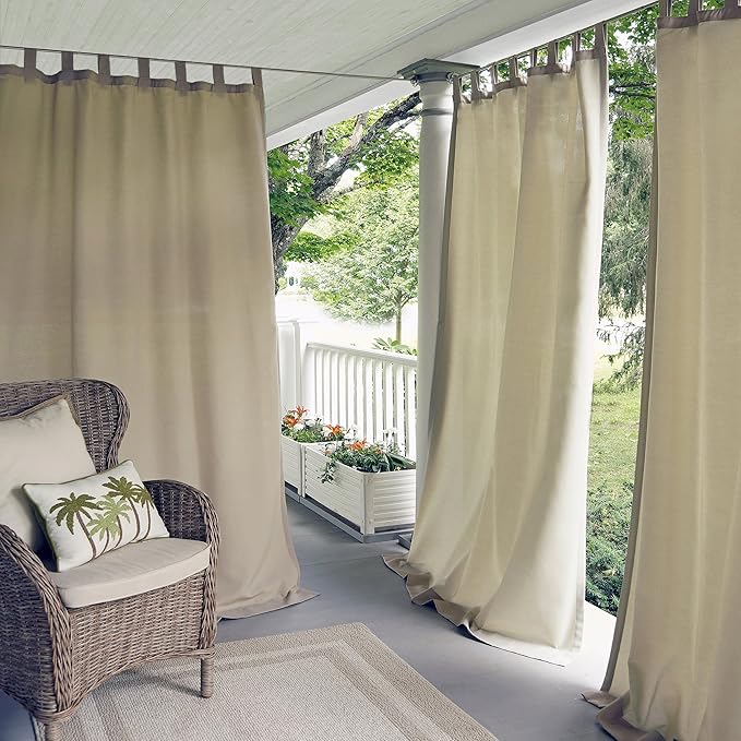 Elrene Home Fashions Matine Weatherproof Tab-Top Indoor/Outdoor Solid Color - Image 2