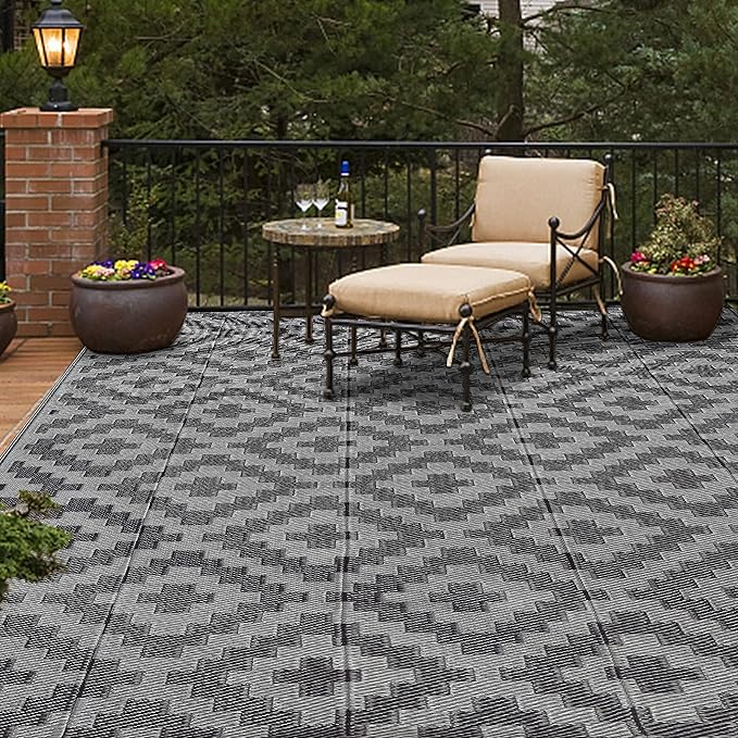 SAND MINE Waterproof Outdoor Rug 6x9 ft, Plastic Reversible Rug, Modern Area Rug - Image 5