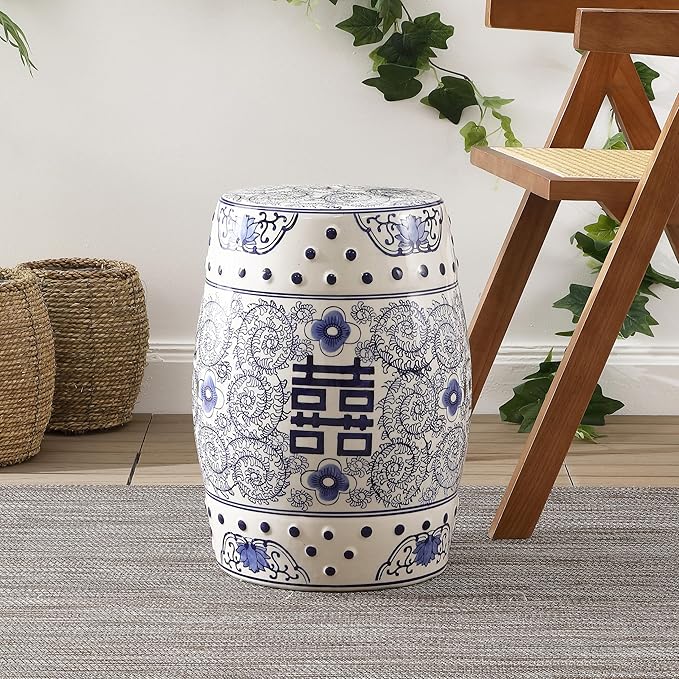 JONATHAN Y TBL1013A Double Happiness 18" Chinoiserie Ceramic Drum - Image 7