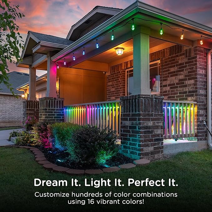 Enbrighten Vintage Outdoor String Lights, 24 RGB Acrylic Bulbs, Weatherproof - Image 4