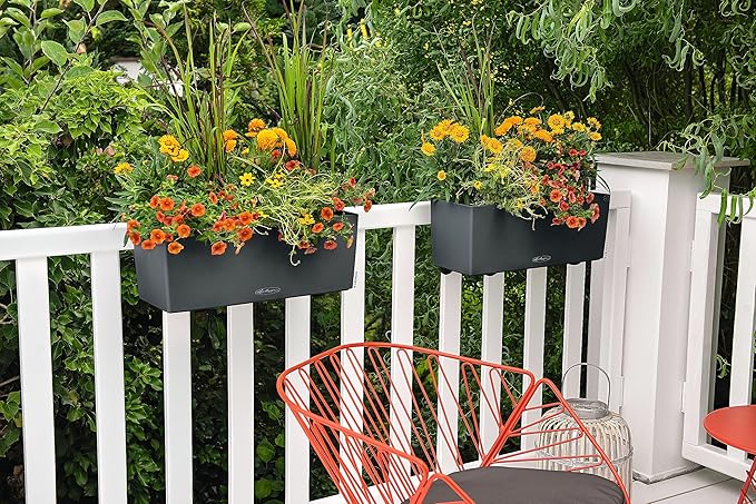 Lechuza BALCONERA Color 50 Slate, Self-Watering Window Box, H7.5 L19.7 W7.5 in - Image 6