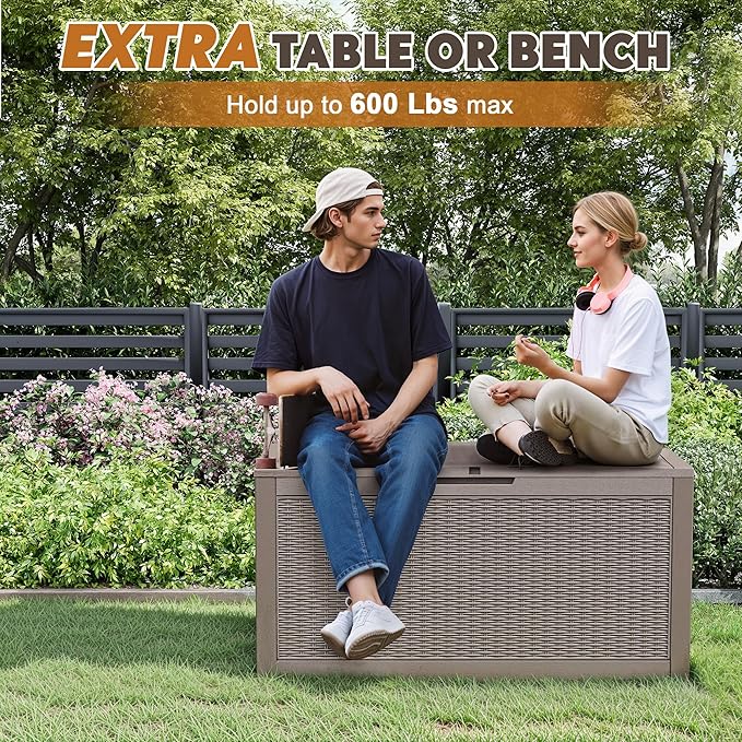 Outdoor Storage Box, Resin Deck Boxes Indoor and outdoor, Waterproof Storage - Image 3