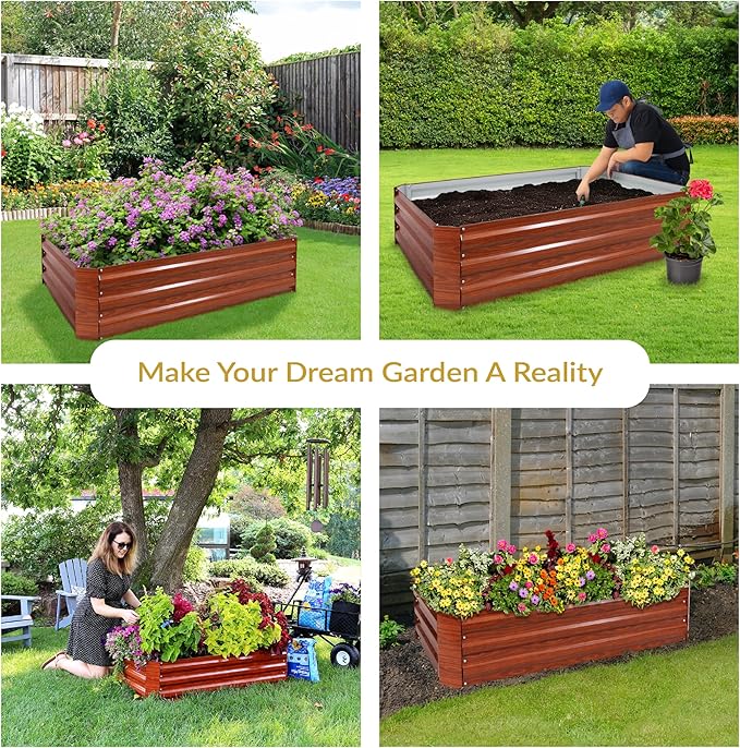 Sunnydaze 11.75" H Raised Metal Garden Bed - Image 4