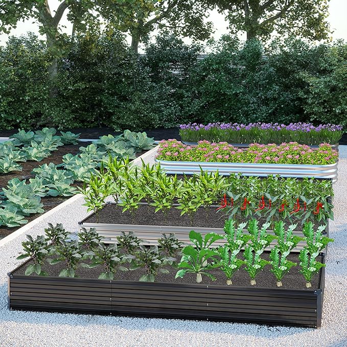 2PCS 12x4x1FT Galvanized Raised Garden Bed Kit, Vegetable Boxes-Rectangle Metal - Image 8