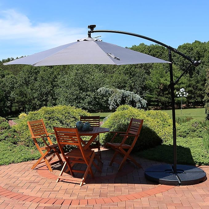 Sunnydaze 10' Solar Offset Patio Umbrella - Image 4