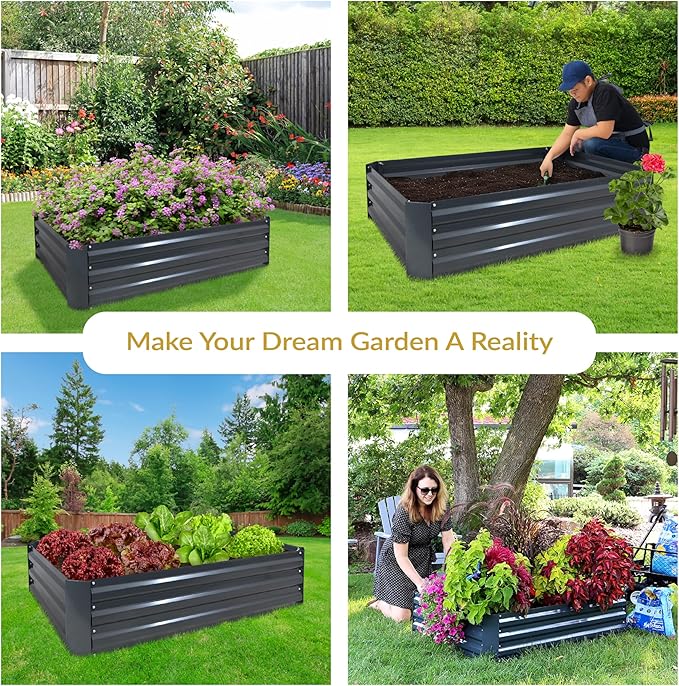 Sunnydaze 11.75" H Raised Metal Garden Bed - Image 4