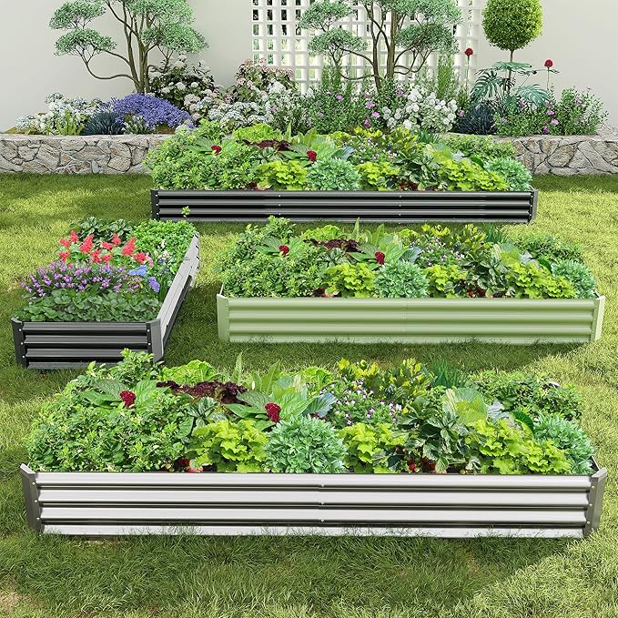 2PCS 8x2x1FT Galvanized Raised Garden Bed, Galvanized Planter Raised Garden - Image 7