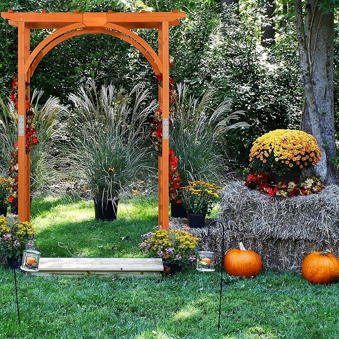 Yaheetech 85in Wooden Garden Trellis Horticulture Garden Arch Arbor - Image 4