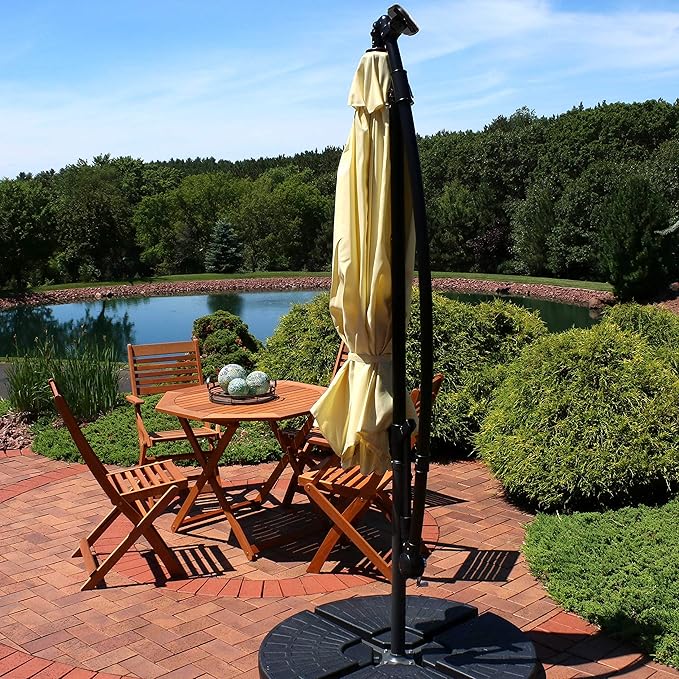Sunnydaze 10' Solar Offset Patio Umbrella - Image 8