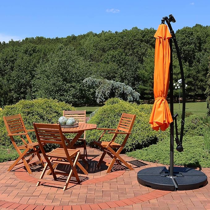 Sunnydaze 10' Solar Offset Patio Umbrella - Image 9